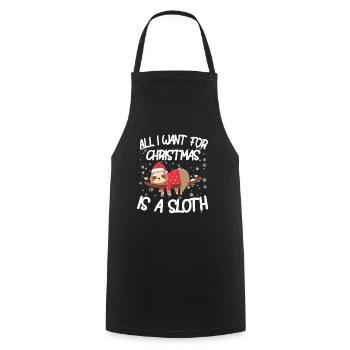 Christmas sloth - Cooking Apron - black - Front - AI Model Male 185 dark (185cm)