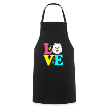 Samoyed Dog Samoyed - Cooking Apron - black - Front - AI Model Male 185 dark (185cm)