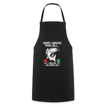 Trout Fishing Hook Fishing Rod Angler Frogfish - Cooking Apron - black - Front - AI Model Male 185 dark (185cm)