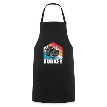 Chasse à la dinde Chasse à la dinde Thanksgiving - Tablier de cuisine - noir - Devant - AI Model Male 185 dark (185cm)