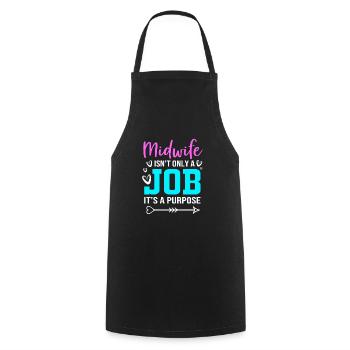 Midwife - Cooking Apron - black - Front - AI Model Male 185 dark (185cm)