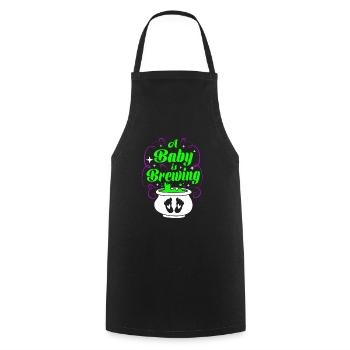 Gender Reveal Halloween Mom-to-be - Cooking Apron - black - Front - AI Model Male 185 dark (185cm)
