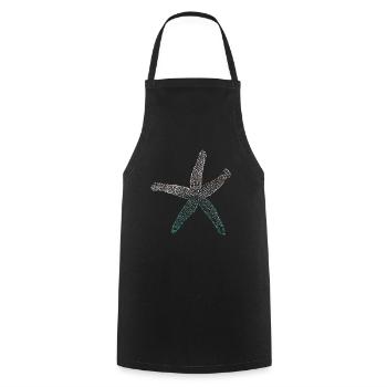 étoile de mer - Tablier de cuisine - noir - Devant - AI Model Male 185 dark (185cm)
