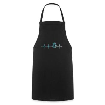 Herzschlag Fußball Puls Fußballer Geschenk - Kochschürze - Schwarz - Vorne - AI Model Male 185 dark (185cm)
