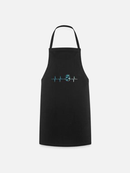 Heartbeat Football Pulse Footballer Cadeau - Tablier de cuisine - noir