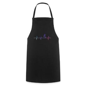 Herzschlag Fußball Puls Fußballer Geschenk - Kochschürze - Schwarz - Vorne - AI Model Male 185 dark (185cm)