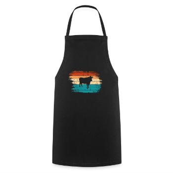 Kuh Retro Muh Landwirt Milch Bauernhof Geschenk - Kochschürze - Schwarz - Vorne - AI Model Male 185 dark (185cm)