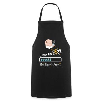 Cadeau papa en 2022 bébé - Tablier de cuisine - noir - Devant - AI Model Male 185 dark (185cm)