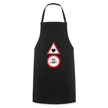 Heart Love No Limit Road Signs - Cooking Apron - black - Front - AI Model Male 185 dark (185cm)