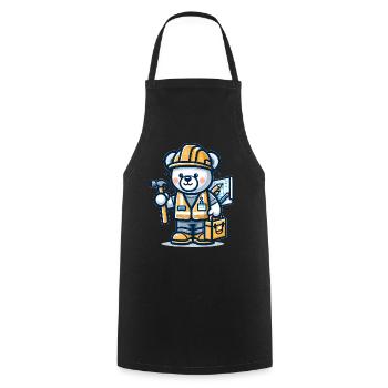 Cute Bear Construction Worker - Kochschürze - Schwarz - Vorne - AI Model Male 185 dark (185cm)