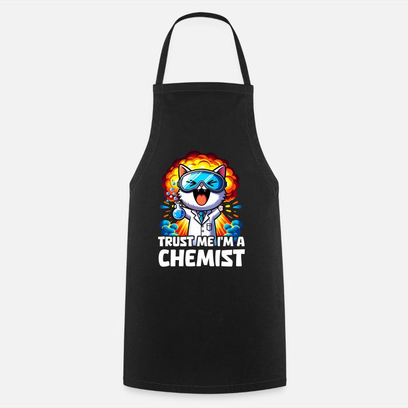 Chat chimiste laboratoire chimie cadeau - Tablier de cuisine - noir