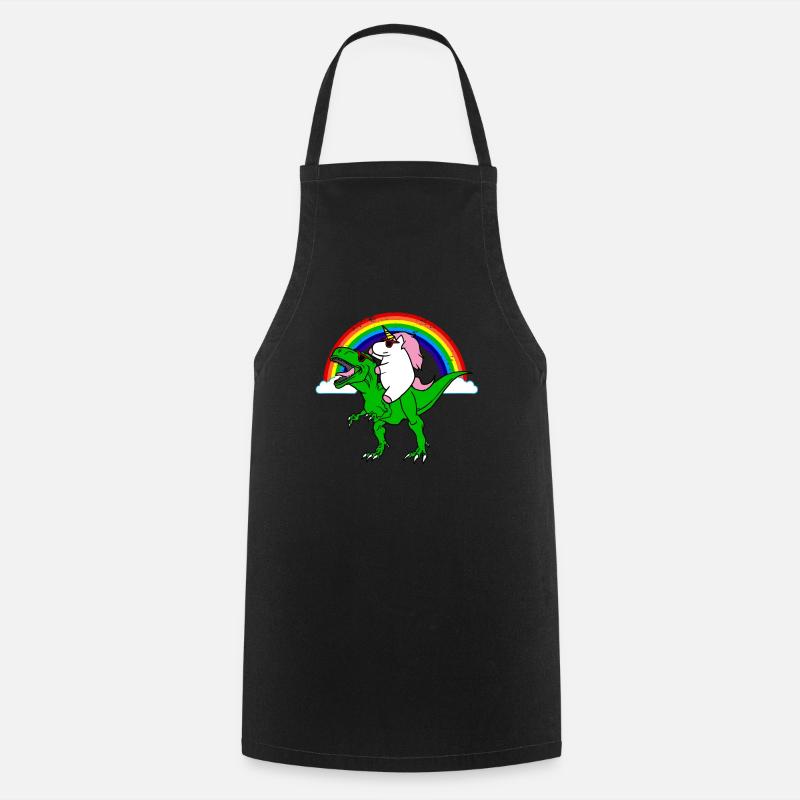 Dinosaur and unicorns gift - Cooking Apron - black