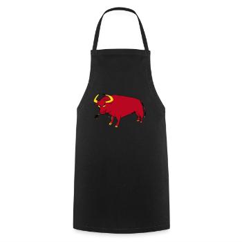 Taureau Basque - Tablier de cuisine - noir - Devant - AI Model Male 185 dark (185cm)