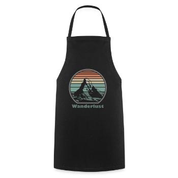 Mountain hiking - Cooking Apron - black - Front - AI Model Male 185 dark (185cm)