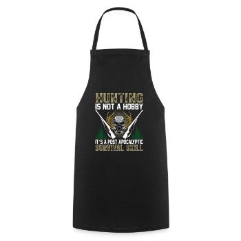 Hunting I Chasse I Chasse n’est pas un hobby - Tablier de cuisine - noir - Devant - AI Model Male 185 dark (185cm)