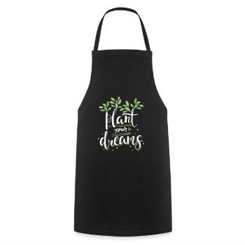Plant your dreams Plants Flowers Nature Garden - Cooking Apron - black - Front - AI Model Male 185 dark (185cm)
