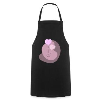 Love Lettering 2 Balloons Heart Balloons Saying - Cooking Apron - black - Front - AI Model Male 185 dark (185cm)