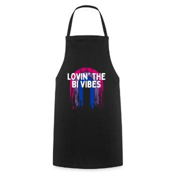 Lovin' the Bi Vibes Bisexuel LGBTQ Bi Pride LGBT - Tablier de cuisine - noir - Devant - AI Model Male 185 dark (185cm)