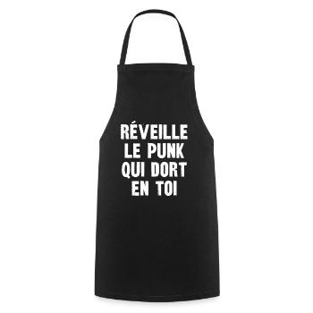 réveille le punk qui dort en toi - Tablier de cuisine - noir - Devant - AI Model Male 185 dark (185cm)