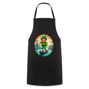 St. Patrick's Day Shamrock Stand Up Paddle SUP - Cooking Apron - black - Front - AI Model Male 185 dark (185cm)