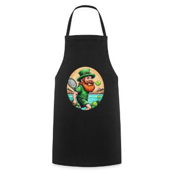 Saint-Patrick Shamrock Tennis - Tablier de cuisine - noir - Devant - AI Model Male 185 dark (185cm)