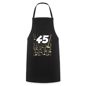 45 Balais Cadeau d'Anniversaire Humour Papa Maman - Tablier de cuisine - noir - Devant - AI Model Male 185 dark (185cm)
