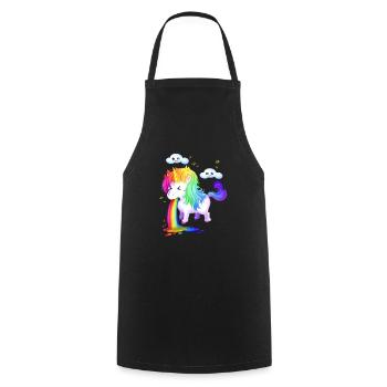 Einhorn Regenbogen Kotze Einhornliebhaber Geschenk - Kochschürze - Schwarz - Vorne - AI Model Male 185 dark (185cm)