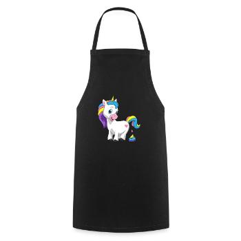 Einhorn Regenbogen Scheiße Einhornkacke Geschenk - Kochschürze - Schwarz - Vorne - AI Model Male 185 dark (185cm)