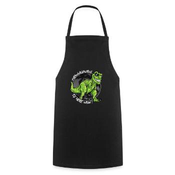 T-Rex Tyrannosaurus Costume Dino Boy Gift - Cooking Apron - black - Front - AI Model Male 185 dark (185cm)