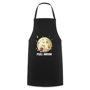 Full Moon Vollmond Geschenk Fast Food Mond Sterne - Kochschürze - Schwarz - Vorne - AI Model Male 185 dark (185cm)