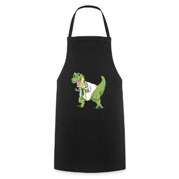 T-Rex doctor costume carnival doctor dinosaur - Cooking Apron - black - Front - AI Model Male 185 dark (185cm)