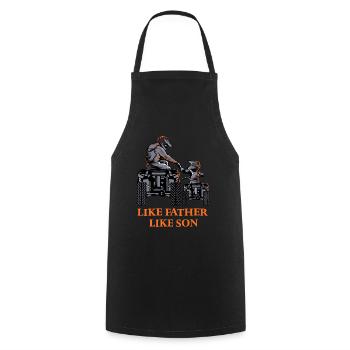 Cadeau de fête des pères Quad père et fils - Tablier de cuisine - noir - Devant - AI Model Male 185 dark (185cm)