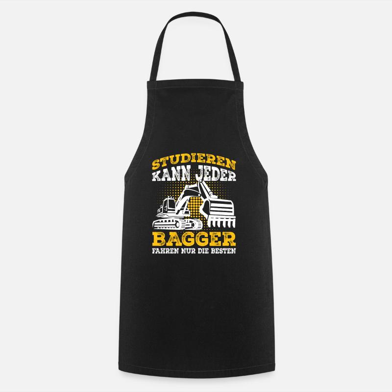 Baggerfahrer Sprüche Bagger Geschenk - Kochschürze - Schwarz