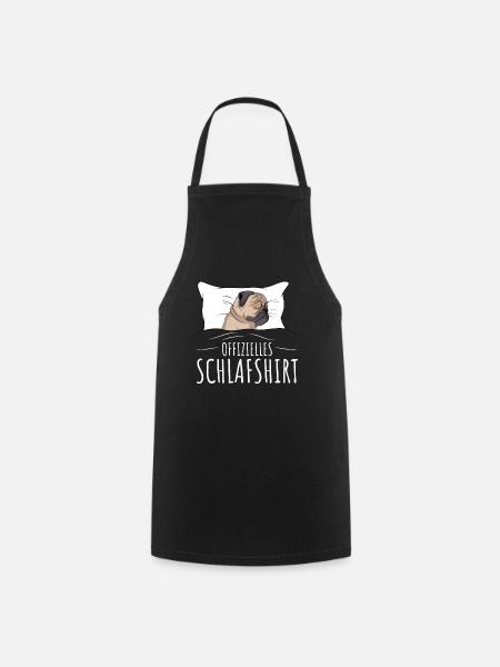 Offizielles Schlafshirt Schlafanzug Mops Hund - Kochschürze - Schwarz