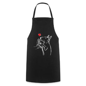 Bullterrier amour chien maman dame - Tablier de cuisine - noir - Devant - AI Model Male 185 dark (185cm)