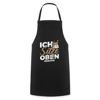 Sauna Saunieren Geschenkidee - Kochschürze - Schwarz - Vorne - AI Model Male 185 dark (185cm)