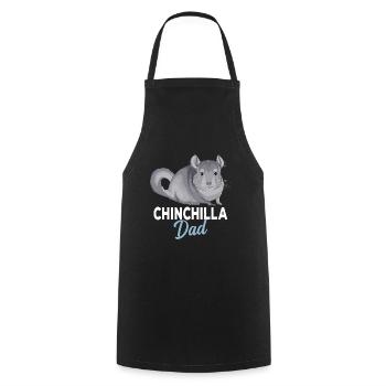 Chinchilla papa cadeau papa - Tablier de cuisine - noir - Devant - AI Model Male 185 dark (185cm)