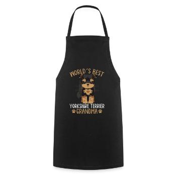 Yorkshire Terrier chiens cadeau de grand-mère - Tablier de cuisine - noir - Devant - AI Model Male 185 dark (185cm)