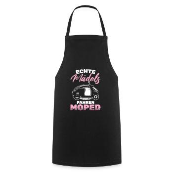 Echte Mädels Fahren Moped Mofa Moped - Kochschürze - Schwarz - Vorne - AI Model Male 185 dark (185cm)
