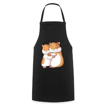 Hamster Lovers Ladies Girls - Cooking Apron - black - Front - AI Model Male 185 dark (185cm)
