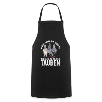 Taube Tauben Vogel - Kochschürze - Schwarz - Vorne - AI Model Male 185 dark (185cm)