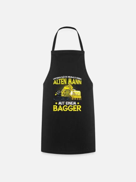 Baggerfahrer Bagger Alter Mann - Kochschürze - Schwarz