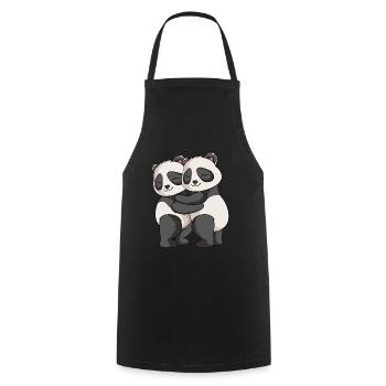 Panda Lover Panda Bear Girl Kids - Cooking Apron - black - Front - AI Model Male 185 dark (185cm)