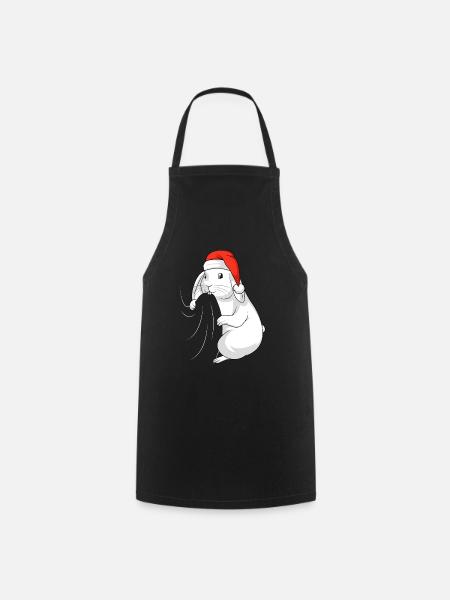 Rabbits Christmas Rabbit Rabbit - Cooking Apron - black