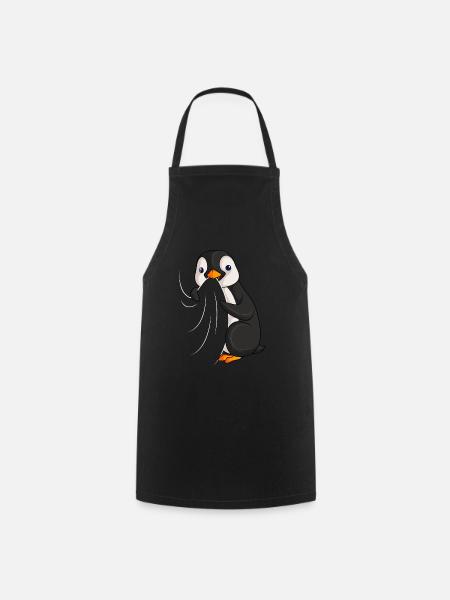 Pinguin Liebhaber Penguin Kinder Damen - Kochschürze - Schwarz
