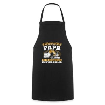 Baggerfahrer Papa Viel Cooler Vater Bagger - Kochschürze - Schwarz - Vorne - AI Model Male 185 dark (185cm)