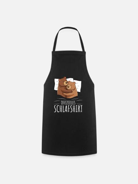 Offizielles Schlafshirt Bär Grizzly Braunbär - Kochschürze - Schwarz