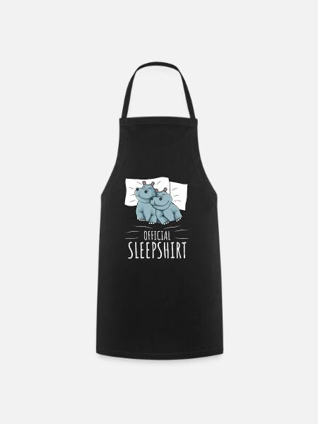 Nilpferd Schlafshirt Hippo - Kochschürze - Schwarz