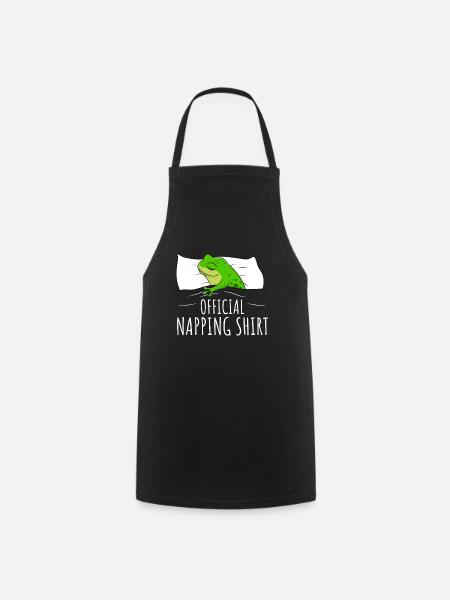 Frog Sleeping Shirt Frogs Gift - Cooking Apron - black