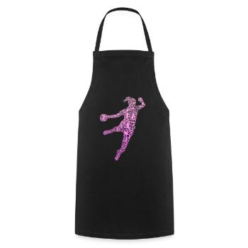 Handball Handballerin Mädchen - Kochschürze - Schwarz - Vorne - AI Model Male 185 dark (185cm)